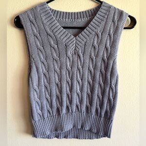 Blue Braided Sweater Vest